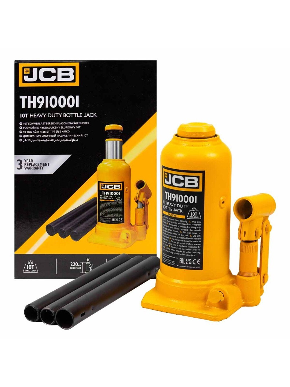 Домкрат бутылочный 10т JCB JCB-TH910001
