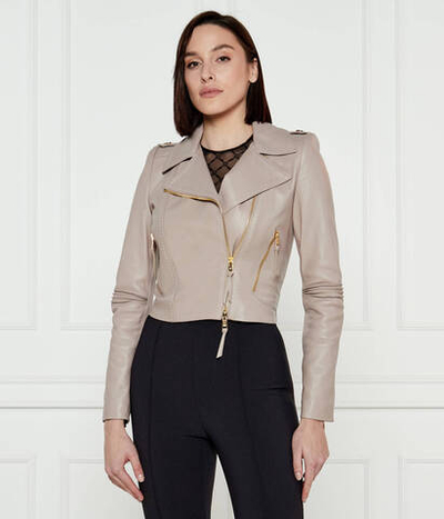 Кожаная куртка Elisabetta Franchi - бежевый(GD47Z51E2)