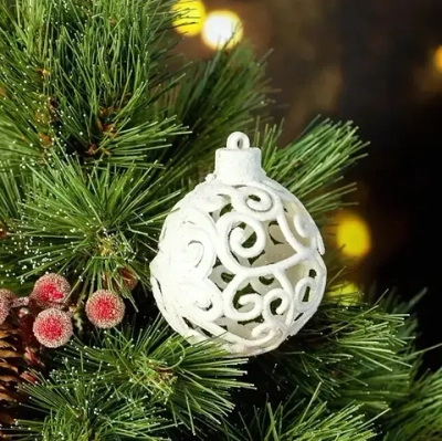 Елочное украшение Шарики резные 2шт.