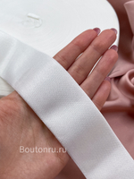 Резинка эластичная атласная широкая белая 4 см