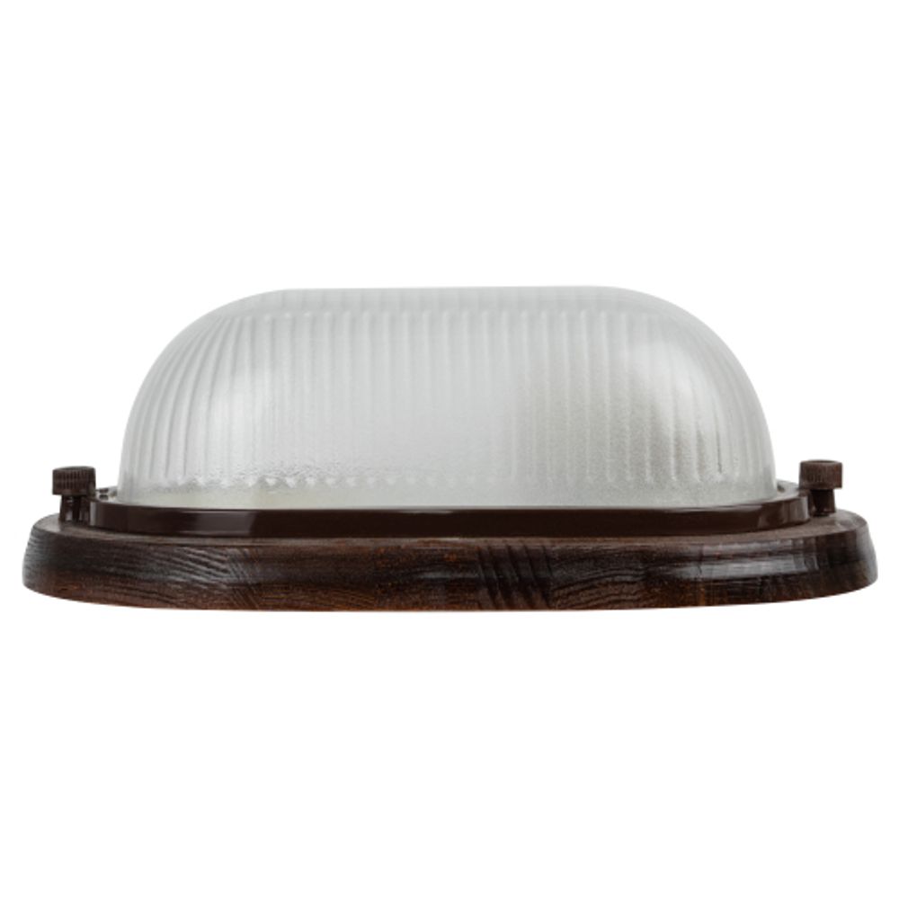 Светильник ЭРА НБО 04-60-021 Кантри дерево/стекло IP54 E27 max 60Вт 232х140 овал орех | Светильники ЖКХ РБ