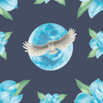 Сова на фоне луны