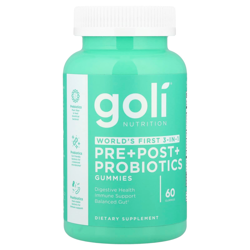 Goli Nutrition, жевательные таблетки пре, пост и пробиотики, 60 жевательных конфет