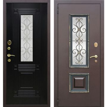 Дверь металлическая со стеклом Венеция