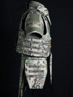 Жилет МСЗ2 + напашник, плечи, пояс, бёдра, пятиточечник + защитные вставки СВМПЭ Бр1, С2