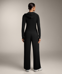 OYSHO Брюки прямого кроя из мягкого со складками, черный