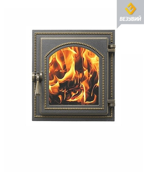 Дверка каминная (ВЕЗУВИЙ 270 стекло герметичная 280х250 / Бронза)