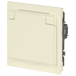 Розетка ЭРА Arktik 16-2103-02 с заземлением 2P+E Schuko со шторками с крышкой 16А-250В слоновая кость | Эра Arktik
