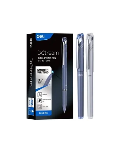 Ручка Deli Xtream, 0.7 игл.пиш. узел, резиновая манжета, синий, маслянные чернила EQ47-BL