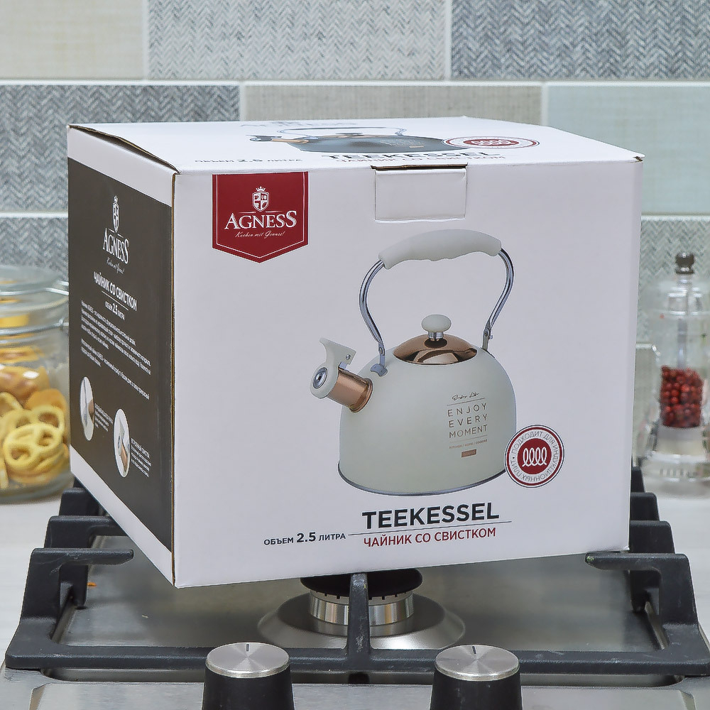 Чайник 2,5л нерж со свистком, индукция, 914-160