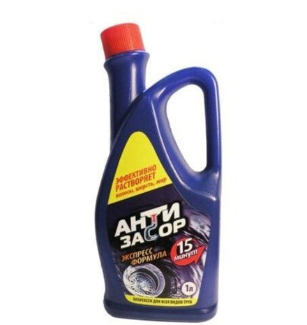 Антизасор средство для удаления засора в трубах 1000 мл (синий) *9