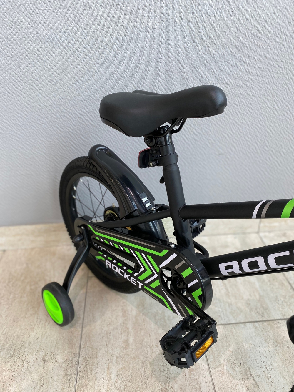 Велосипед детский 2-х колесный ROCKET d-16 дюймов с опорными колес., корзина для мелочей, крылья, зв