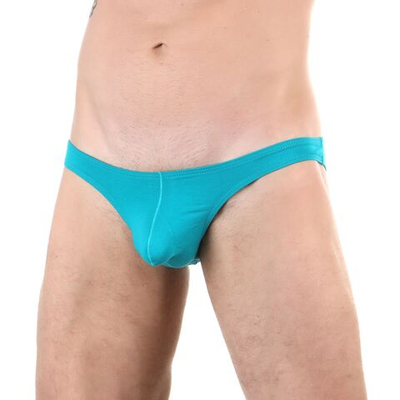 Сексуальные низкие трусы-слипы из хлопкового полотна (Размер: L) (Цвет: бирюзовый)