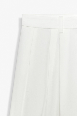 ZARA БРЮКИ WIDE-LEG С ЗАЩИПАМИ — ZW COLLECTION, БЕЛЫЙ