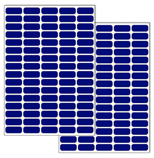 Темно синие виниловые наклейки для маркировки Policomprint М8, 25х10 мм. 160 шт. Глянец.