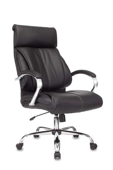 Кресло руководителя Бюрократ T-9904NSL черный эко.кожа крестов. металл хром