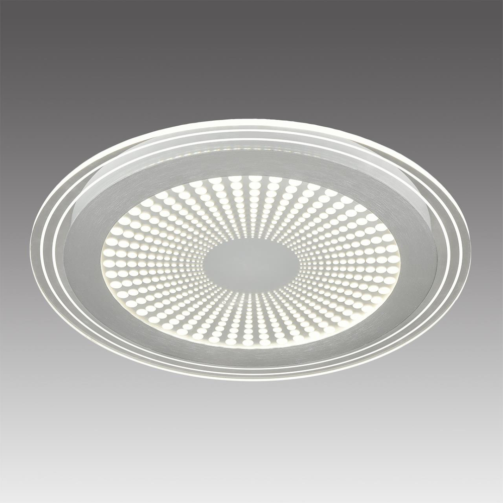 7739/80L MITRA LED SN 603 Светильник металл/акрил/белый/серебряный/прозрачный LED 80Вт 3000-6500К D480 IP20 пульт ДУ PROMISE