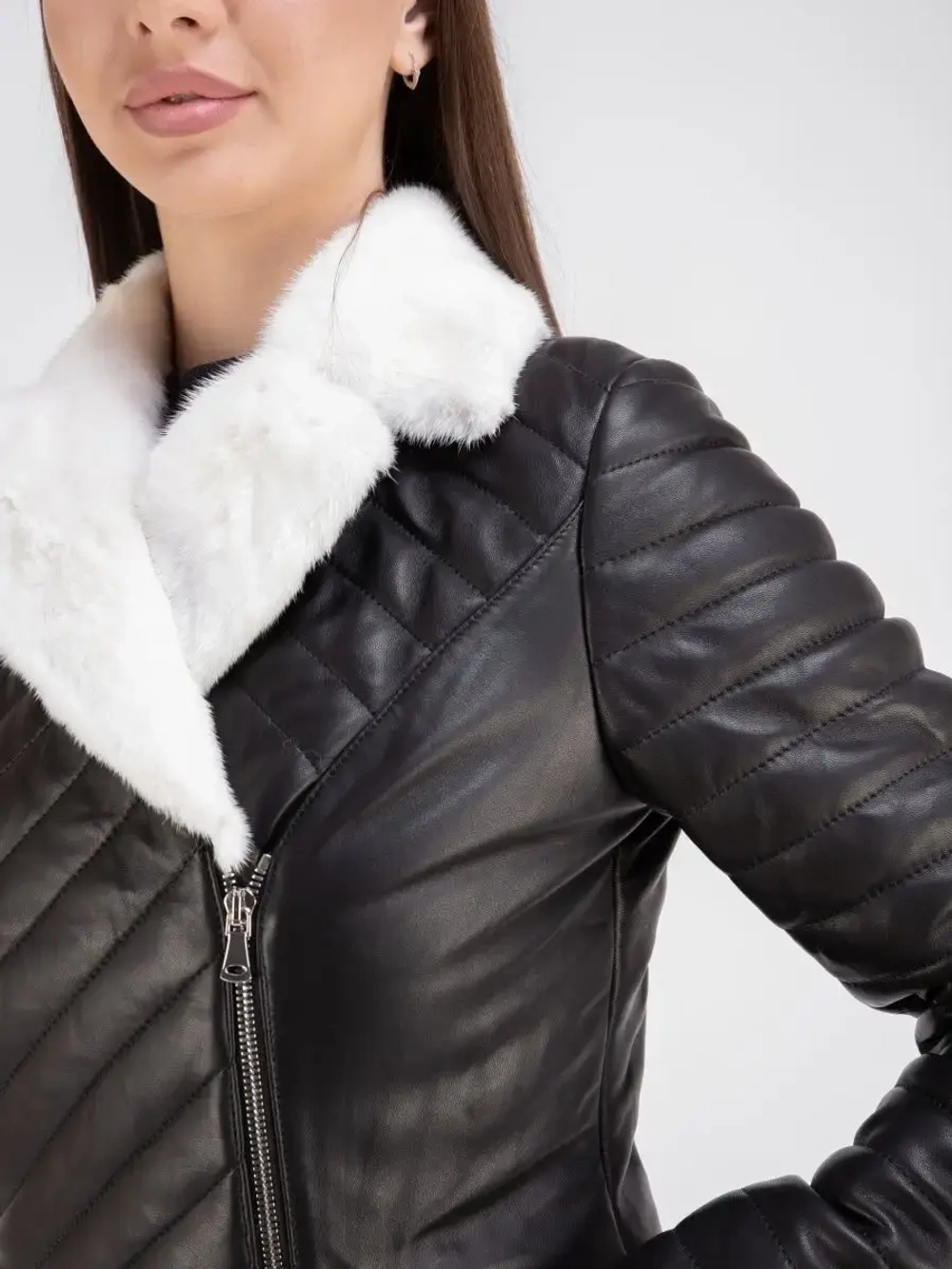 Куртка женская из натуральной кожи мех норки Турция