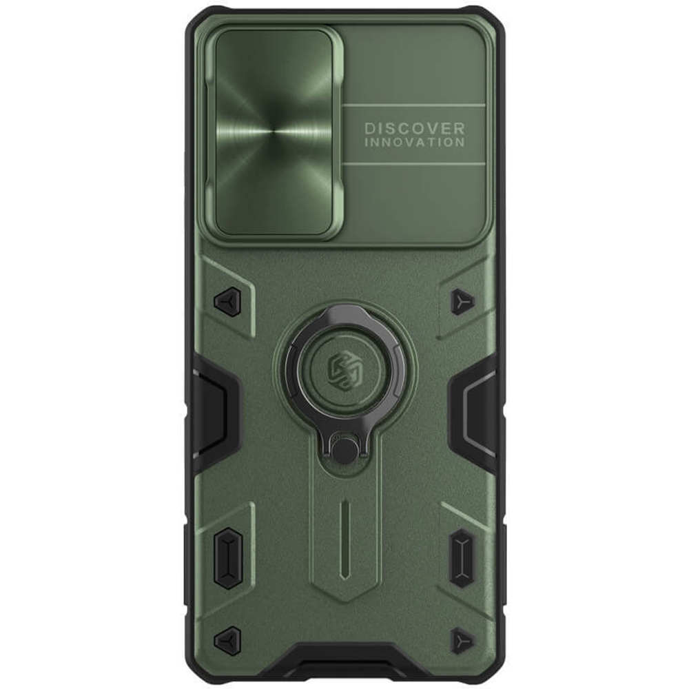 Противоударный чехол с кольцом и защитой камеры Nillkin CamShield Armor Case для Samsung Galaxy S21 Ultra