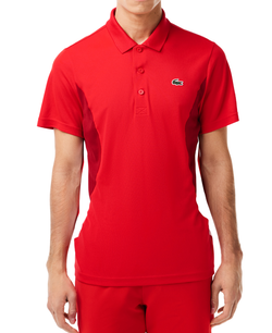 Мужское теннисное поло Lacoste Tennis x Novak Djokovic Ultra-Dry Polo - красный