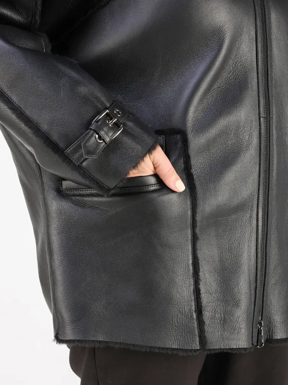 Дубленка зимняя натуральная оверсайз больших размеров