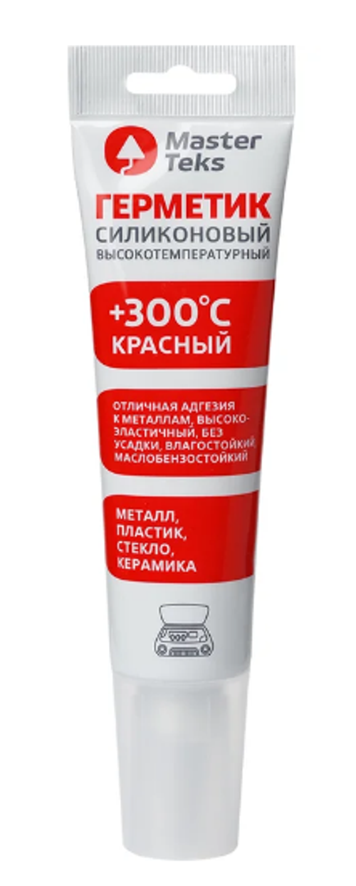 Герметик MasterTeks силик высокотемпературный Красный 80мл