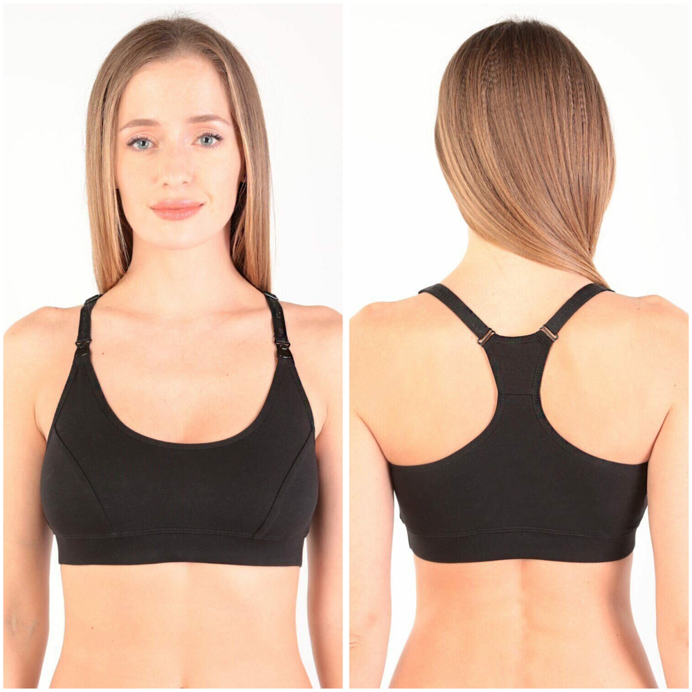 Топ "Лидия" послеродовый для кормления из 90% хлопка цвет черный, размеры L(48),XL(50),2XL(52).