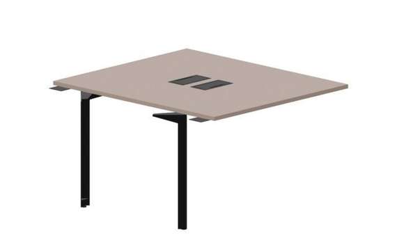 Составной стол на 2 рабочих места 118х136,6х75см (2 металлических  аутлета) - приставной элемент