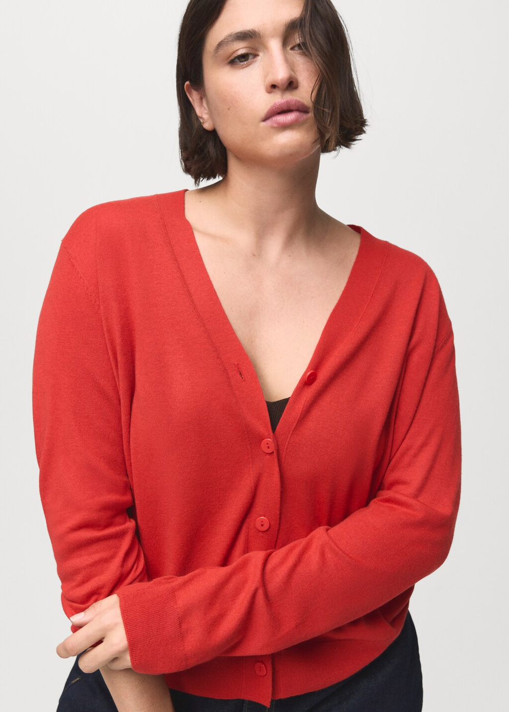 Трикотажный кардиган с V-образной горловиной