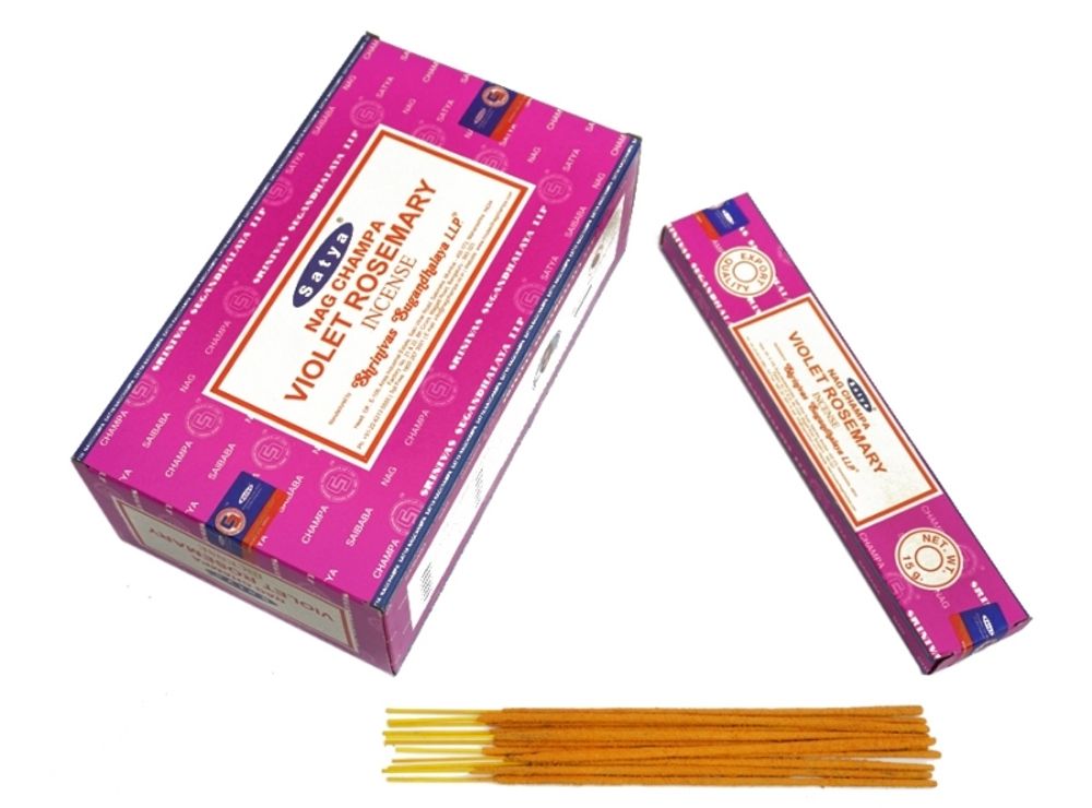 Satya Nag Champa Violet Rosemary Благовоние-масала Фиалка Розмарин 15 г