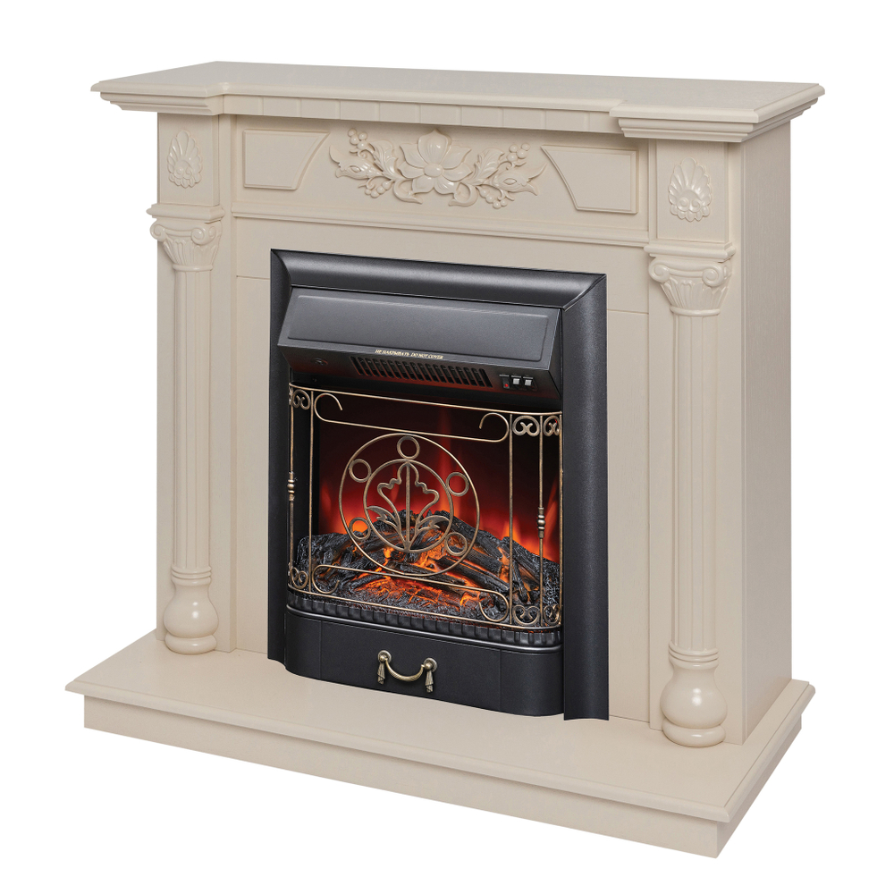 Каминокомплект Real Flame Dacota WT с очагом Majestic Lux Black (без пульта)