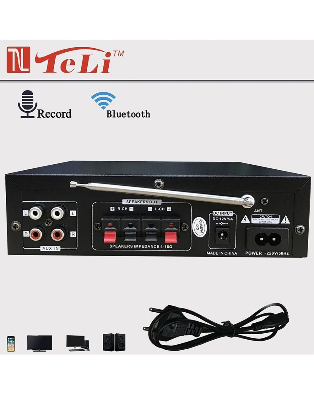 Bluetooth аудио усилитель Teli BT-309A-B