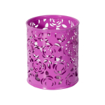 Подставка-стакан для канцтоваров Alingar, металлическая, круглая, узор "Розы", ассорти