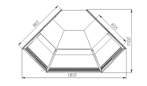Нейтральная витрина CARBOMA CASABLANCA KC95 N-5 (внешний угол 90)