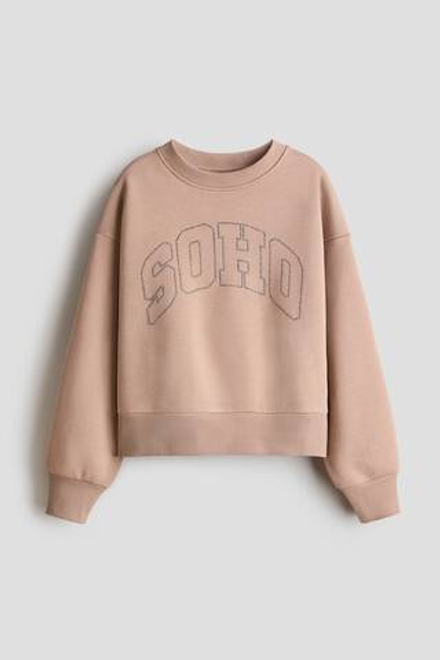 H&M Толстовка с принтом, светло-коричневый