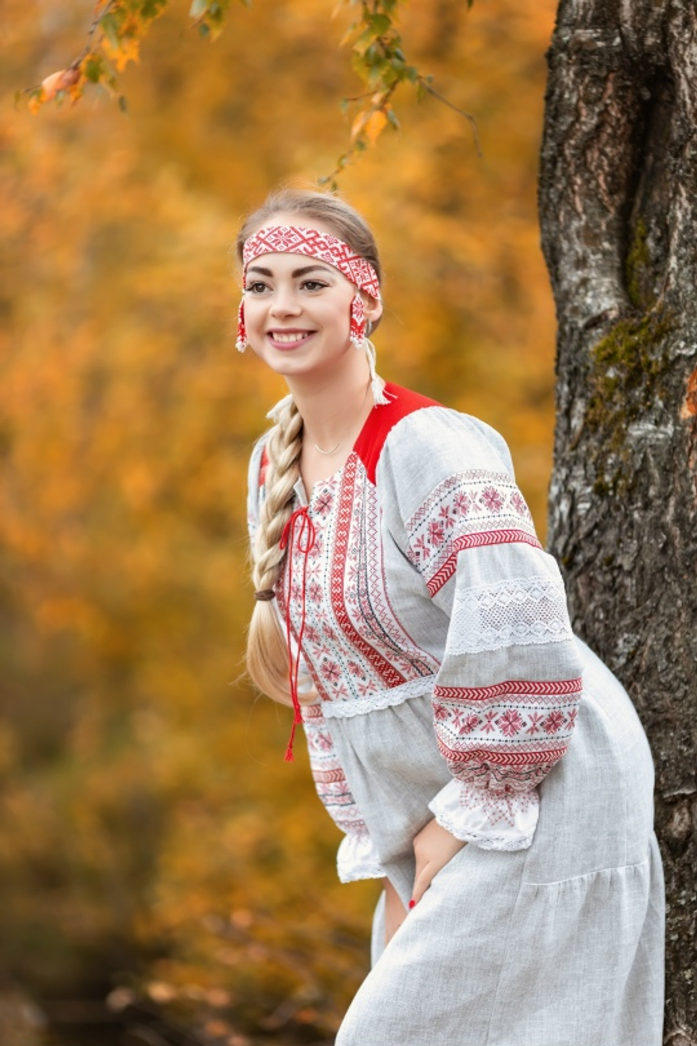 Очелье из бисера (красное)