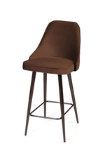Стул полубарный Oliver, бархат коричневый 12/ чёрный конус