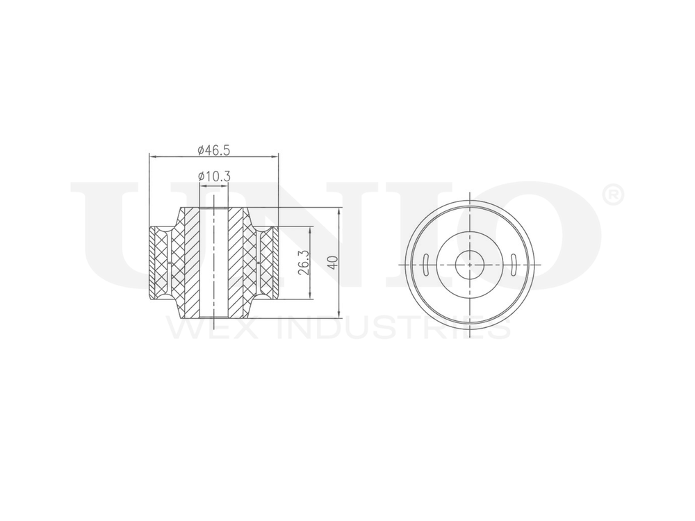 Сайлентблок внутренний переднего верхнего рычага UNIO RMP-20020