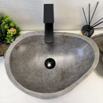 Каменная раковина из речного камня RS-64126 (49*35*16) 0122