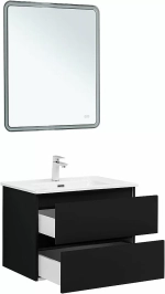 Тумба с раковиной Aquanet Вега 2.0 337954/330430 70 черный