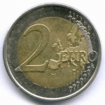 2 евро 2015 год. Эстония. Регулярный выпуск. Биметалл XF-AU