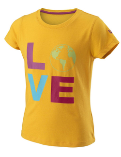 Футболка для девочки Wilson Love Earth Tech Tee - saffron