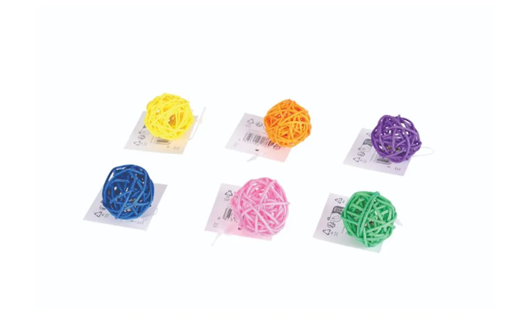 M-PETS Игрушка для кошек мяч с бубенчиком из ротанга 1 шт.