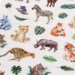 Наклейки "Дикие животные" 21,5*11см. светятся в темноте