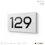 Номер на дверь 129, табличка на дверь для офиса, квартиры, кабинета, аудитории, склада, белая 120х70 мм, Айдентика Технолоджи