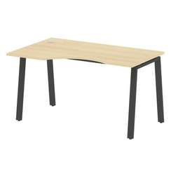 Metal System Стол криволинейный левый на А-образном м/к БА.СА-2 (L) Акация Лорка/Металл Антрацит 140