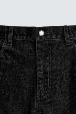 ZARA ВЕЛЮРОВЫЕ БРЮКИ RELAXED FIT, ЧЕРНЫЙ