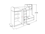 Кровать 2-х ярусная №2 Омега-18 Ясень анкор темн/ясень анкор свет 800