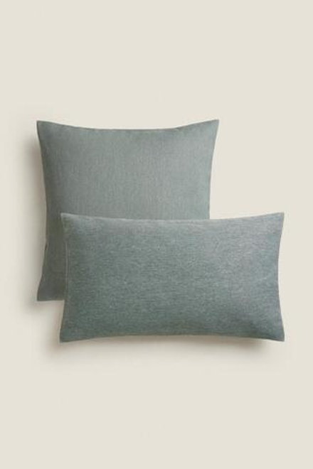 ZARA HOME ОДНОТОННЫЙ ЧЕХОЛ ДЛЯ ДЕКОРАТИВНОЙ ПОДУШКИ, ЛИНЯЛЫЙ ЗЕЛЕНЫЙ