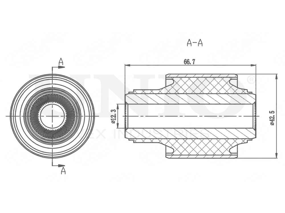 Сайлентблок задний заднего нижнего рычага UNIO RMP-20443